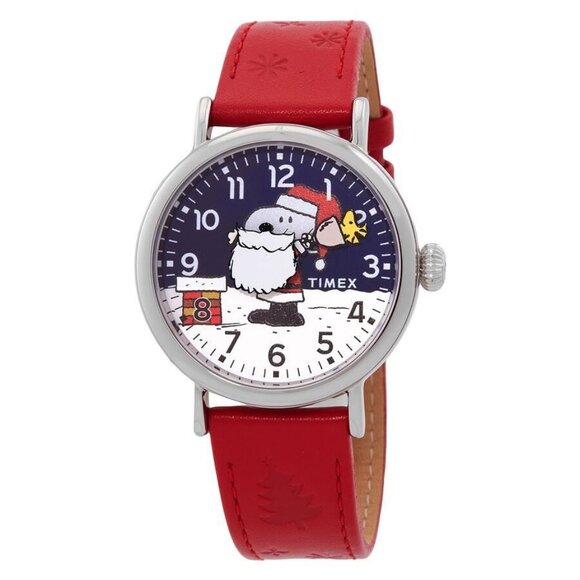 NWT Authentic Timex Peanuts Snoopy Santa Quartz Watch - Picture 1 of 3